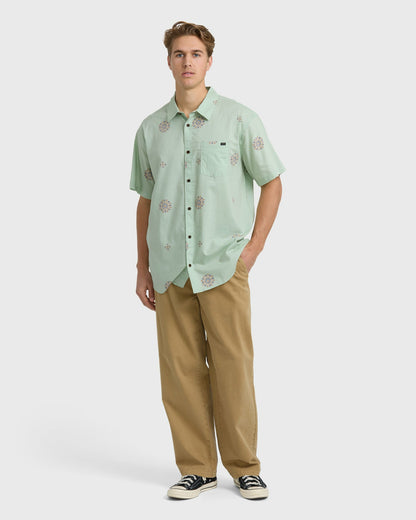 Billabong Men's Sundays Mini Short Sleeve Woven Shirt - Seafoam