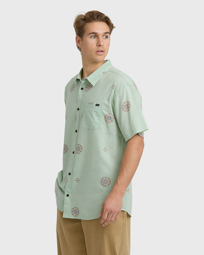 Billabong Men's Sundays Mini Short Sleeve Woven Shirt - Seafoam