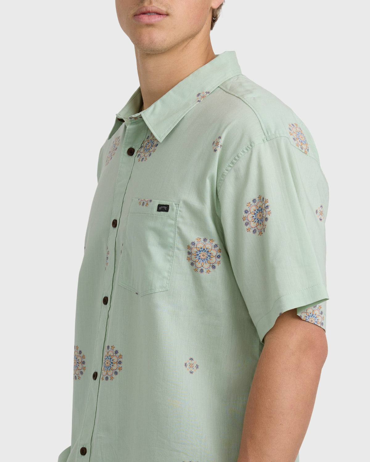 Billabong Men's Sundays Mini Short Sleeve Woven Shirt - Seafoam