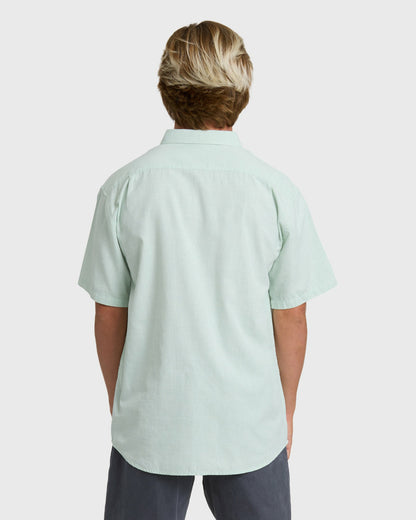 Billabong Men's All Day Short Sleeve Shirt - Granite Green