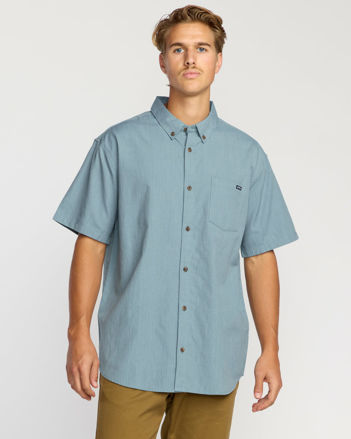 Billabong Men's All Day Short Sleeve Shirt - Steel Blue