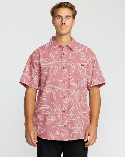 Billabong Men's Sundays Short Sleeve Shirt - Faded Rose