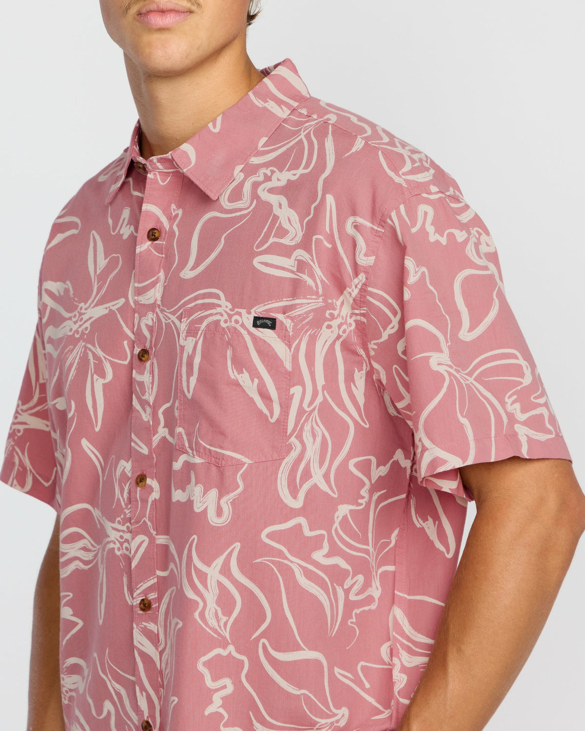 Billabong Men's Sundays Short Sleeve Shirt - Faded Rose