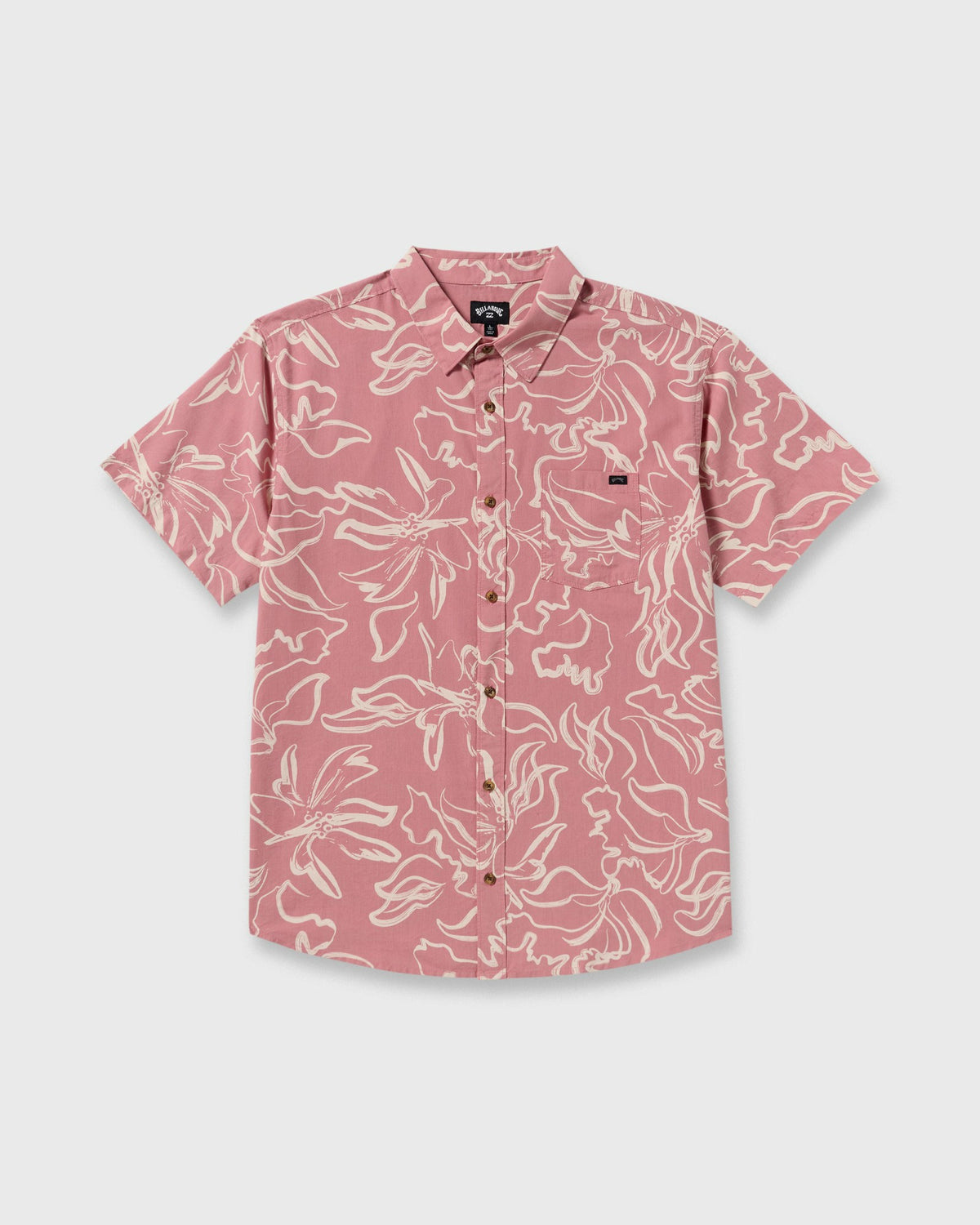 Billabong Men's Sundays Short Sleeve Shirt - Faded Rose