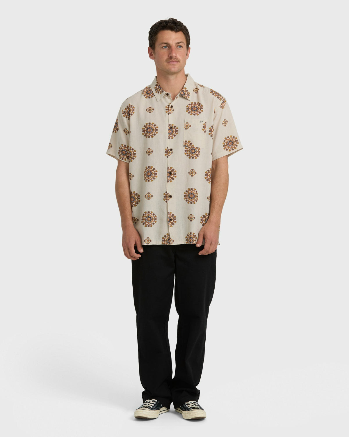 Billabong Men's Cordoba Short Sleeve Shirt - Cream