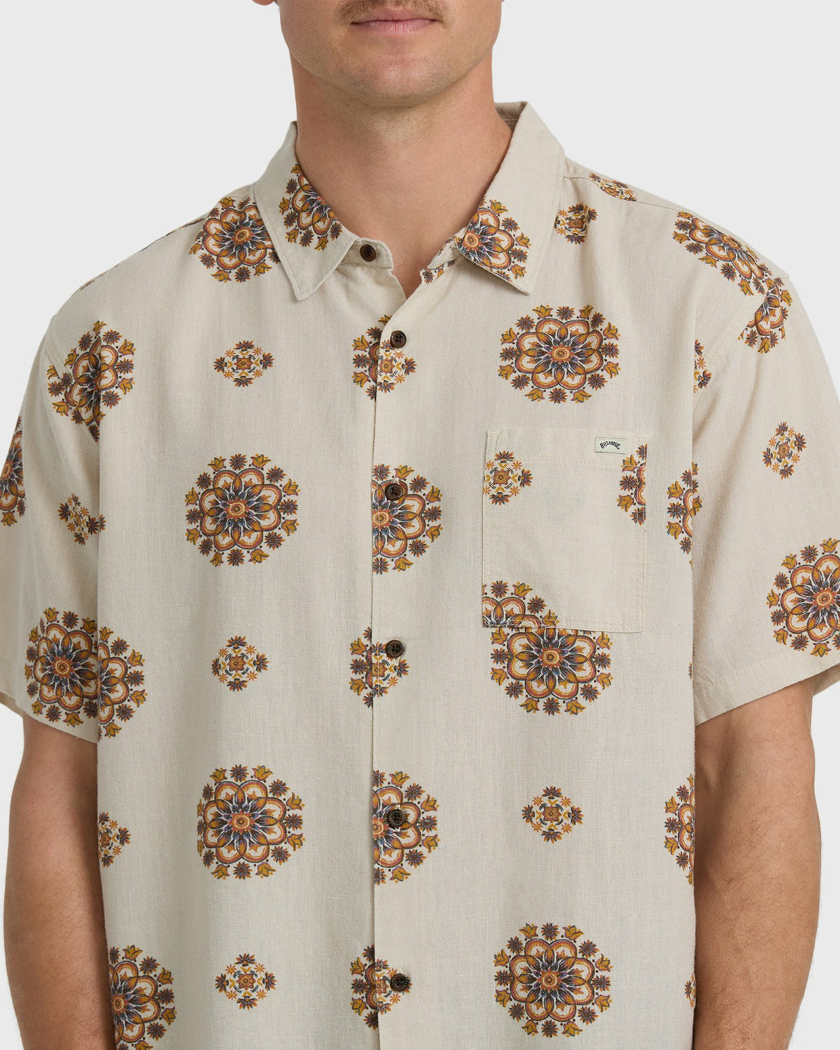 Billabong Men's Cordoba Short Sleeve Shirt - Cream