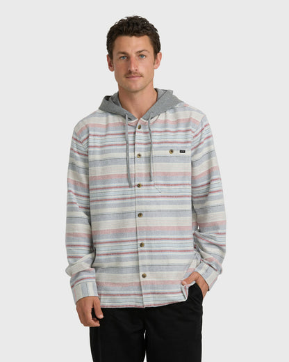 Billabong Men's Baja Long Sleeve Flannel Shirt - Off White