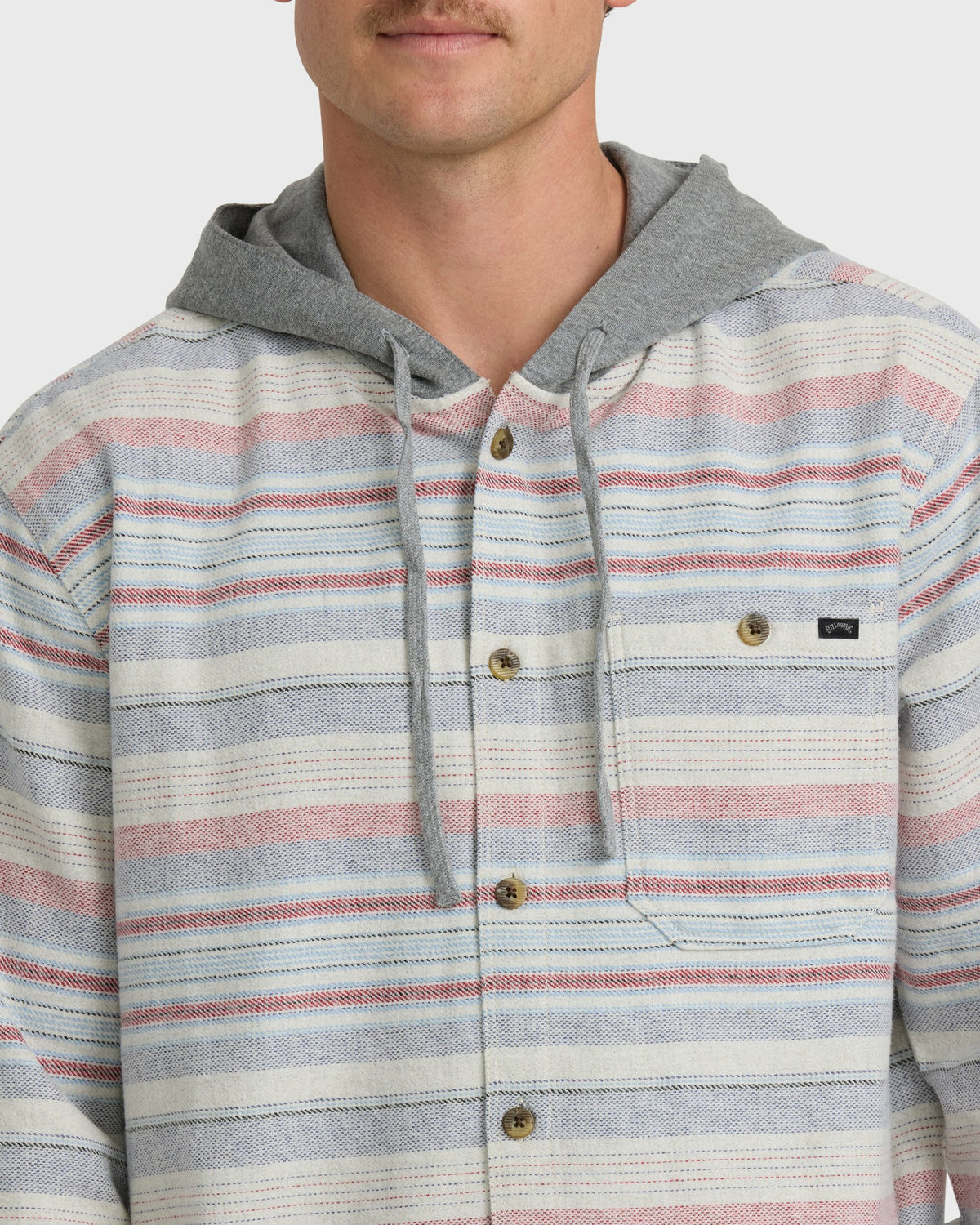 Billabong Men's Baja Long Sleeve Flannel Shirt - Off White