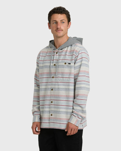 Billabong Men's Baja Long Sleeve Flannel Shirt - Off White