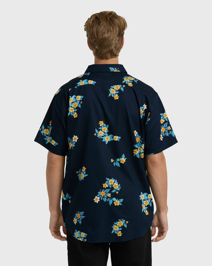 Billabong Men's Sundays Mini Short Sleeve Woven Shirt - Navy