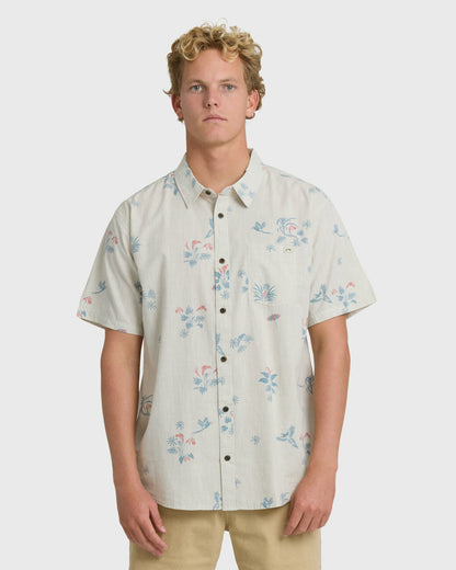 Billabong Men's Sundays Mini Short Sleeve Woven Shirt - Stone