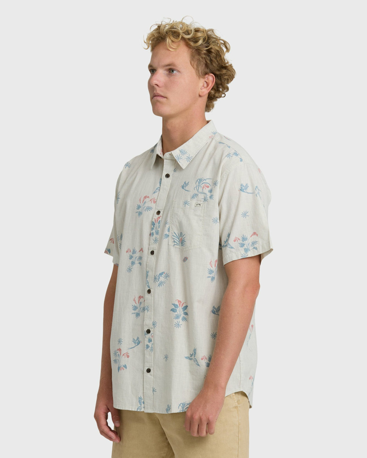 Billabong Men's Sundays Mini Short Sleeve Woven Shirt - Stone