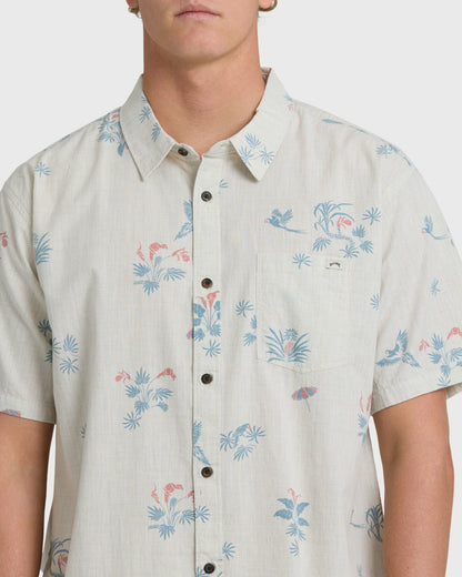Billabong Men's Sundays Mini Short Sleeve Woven Shirt - Stone