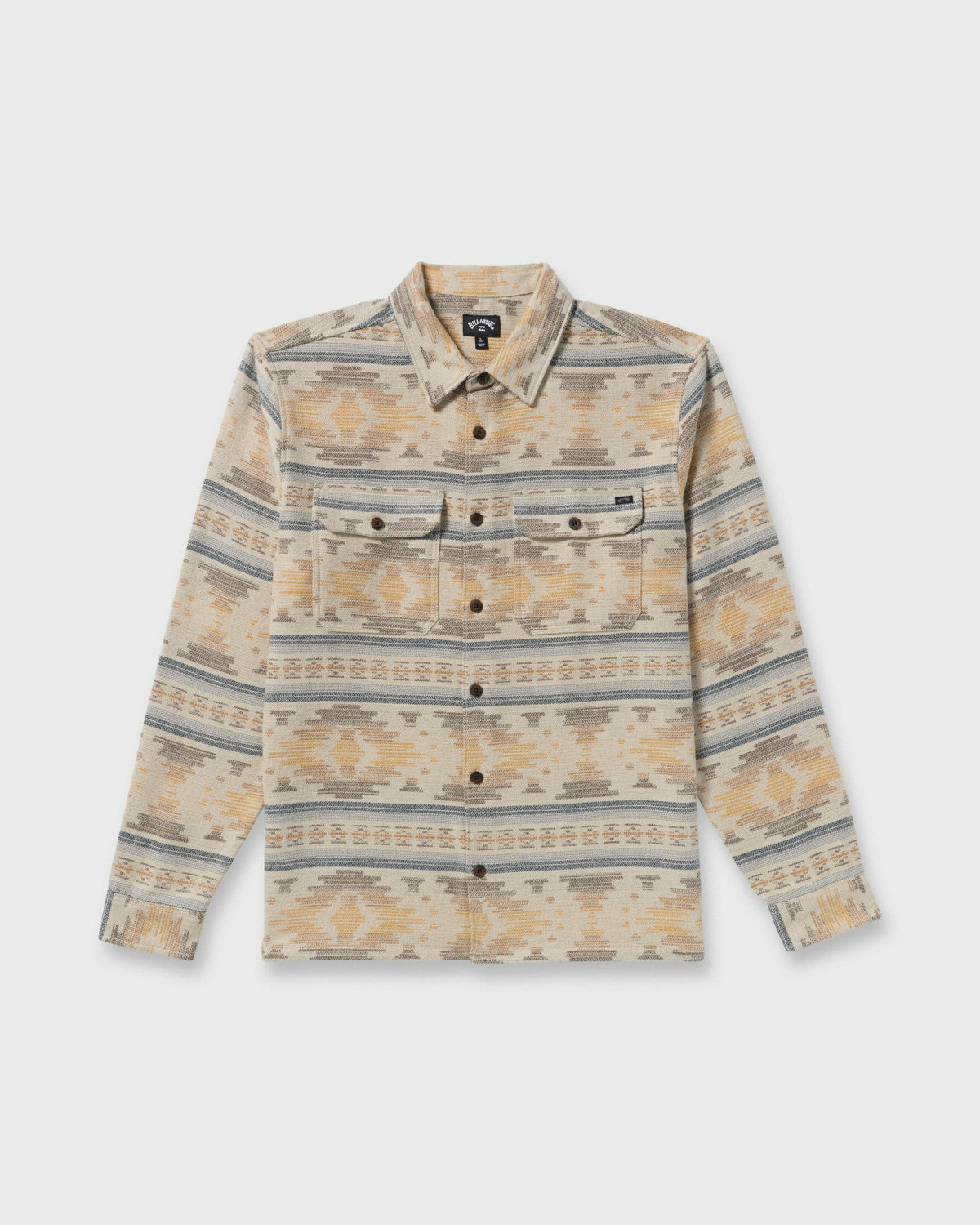 Billabong Men's Offshore Jacquard Long Sleeve Flannel Shirt - Sand