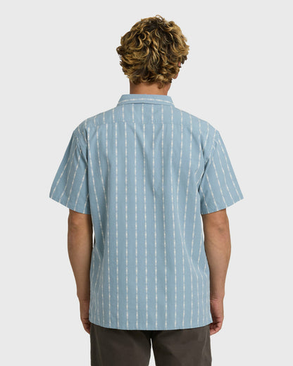 Billabong Men's Sundays Jacquard Short Sleeve Woven Shirt - Blue Fog