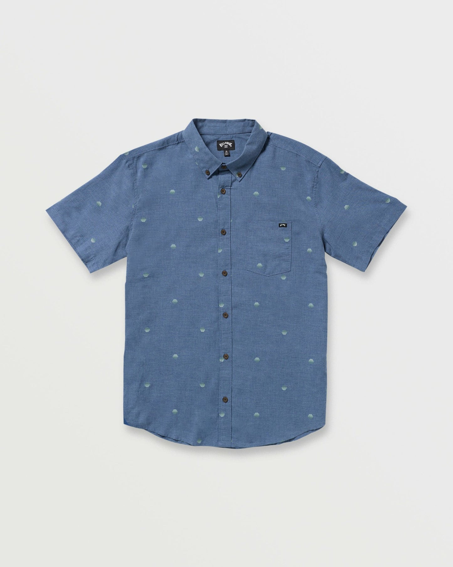 Billabong Men's All Day Jacquard Short Sleeve Shirt - Deep Blue