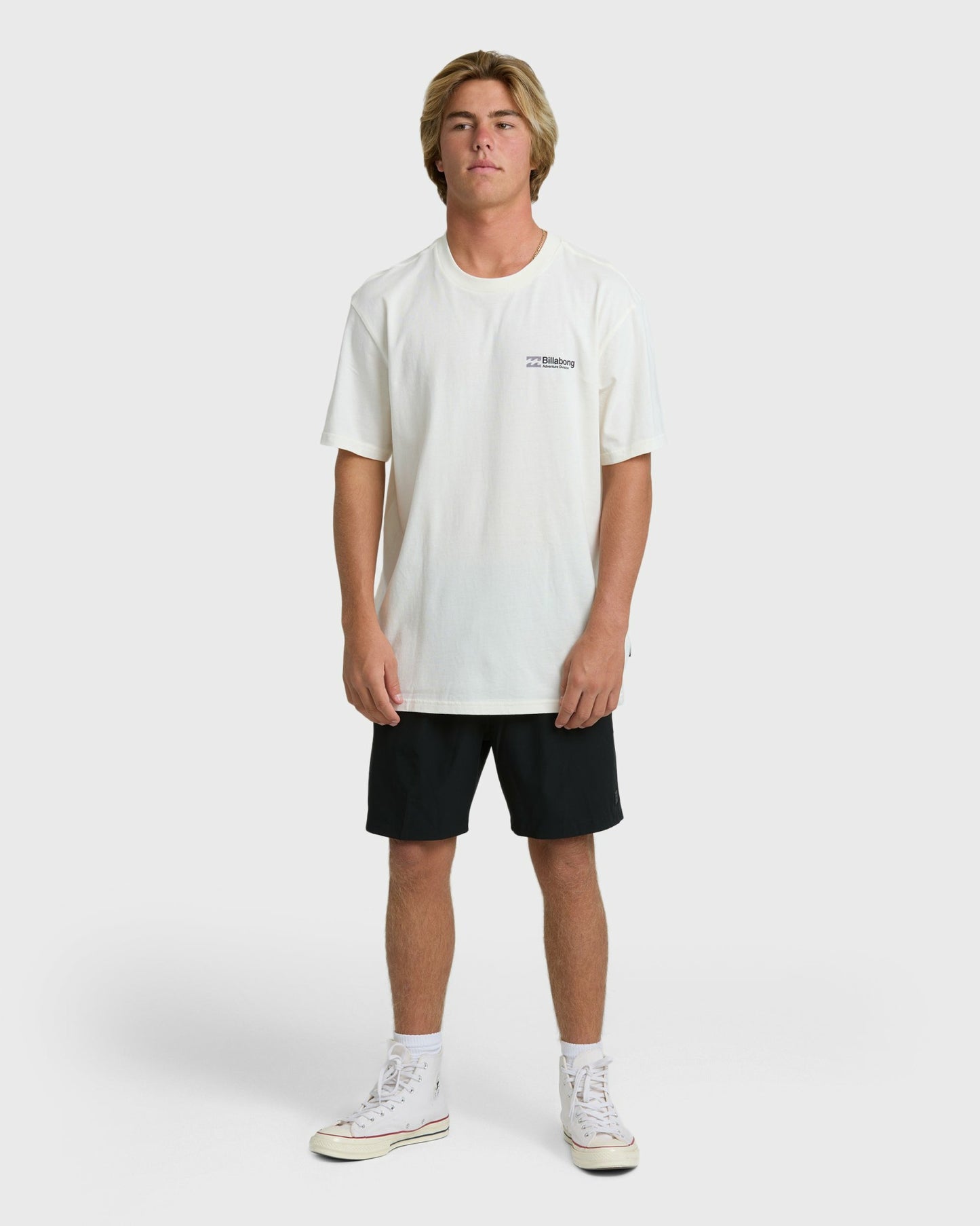 Billabong Men's Make Tracks Adiv Premium Short Sleeve T-Shirt - Off White