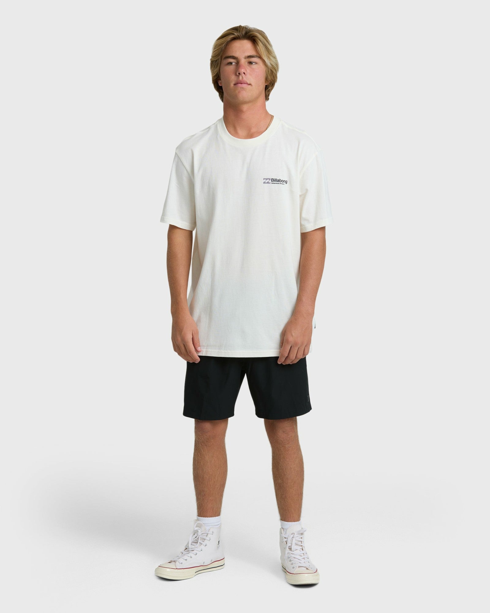Billabong Men's Make Tracks Adiv Premium Short Sleeve T-Shirt - Off White