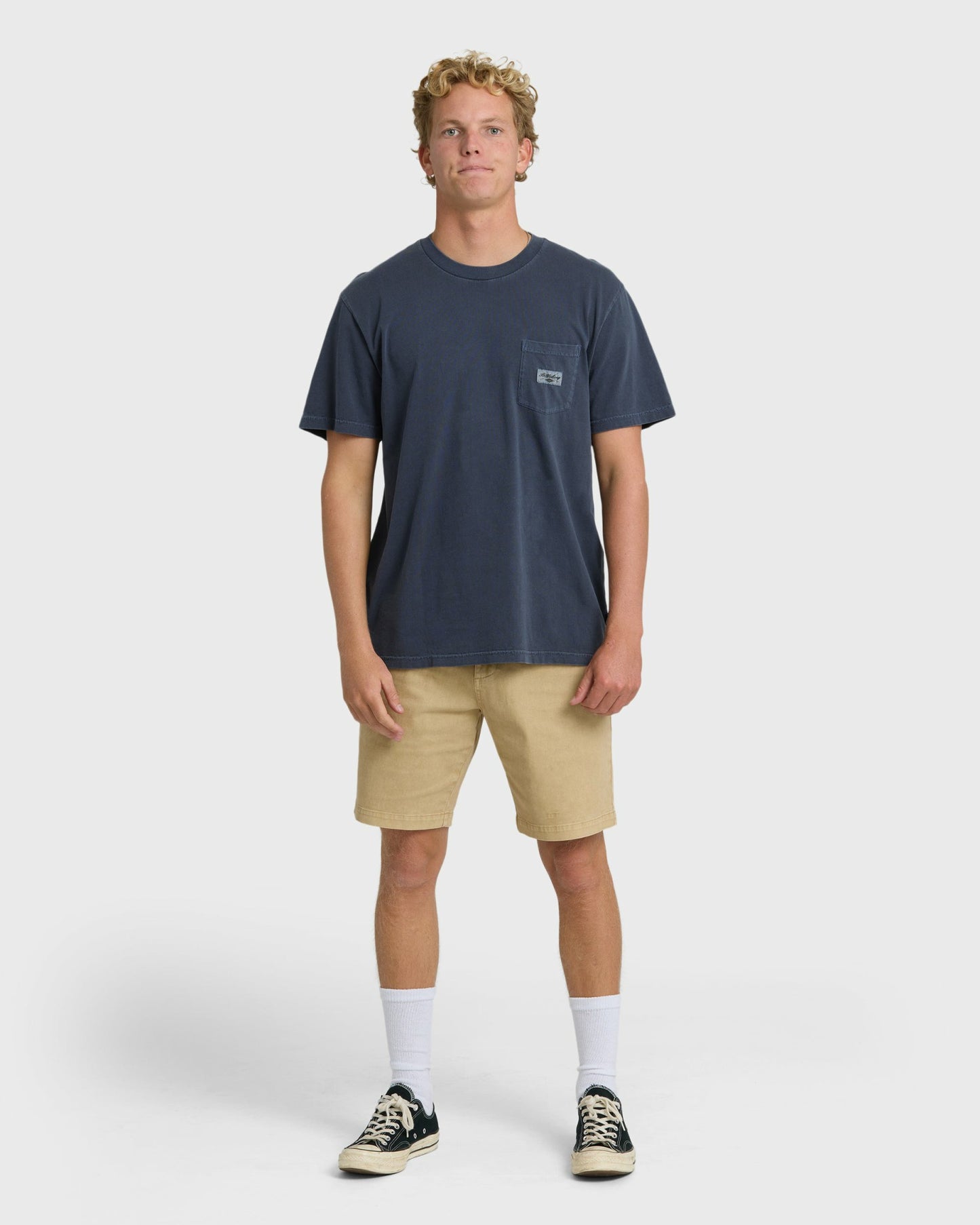 Billabong Men's Essential Pocket Wave Washed Premium Short Sleeve T-Shirt - Graystone