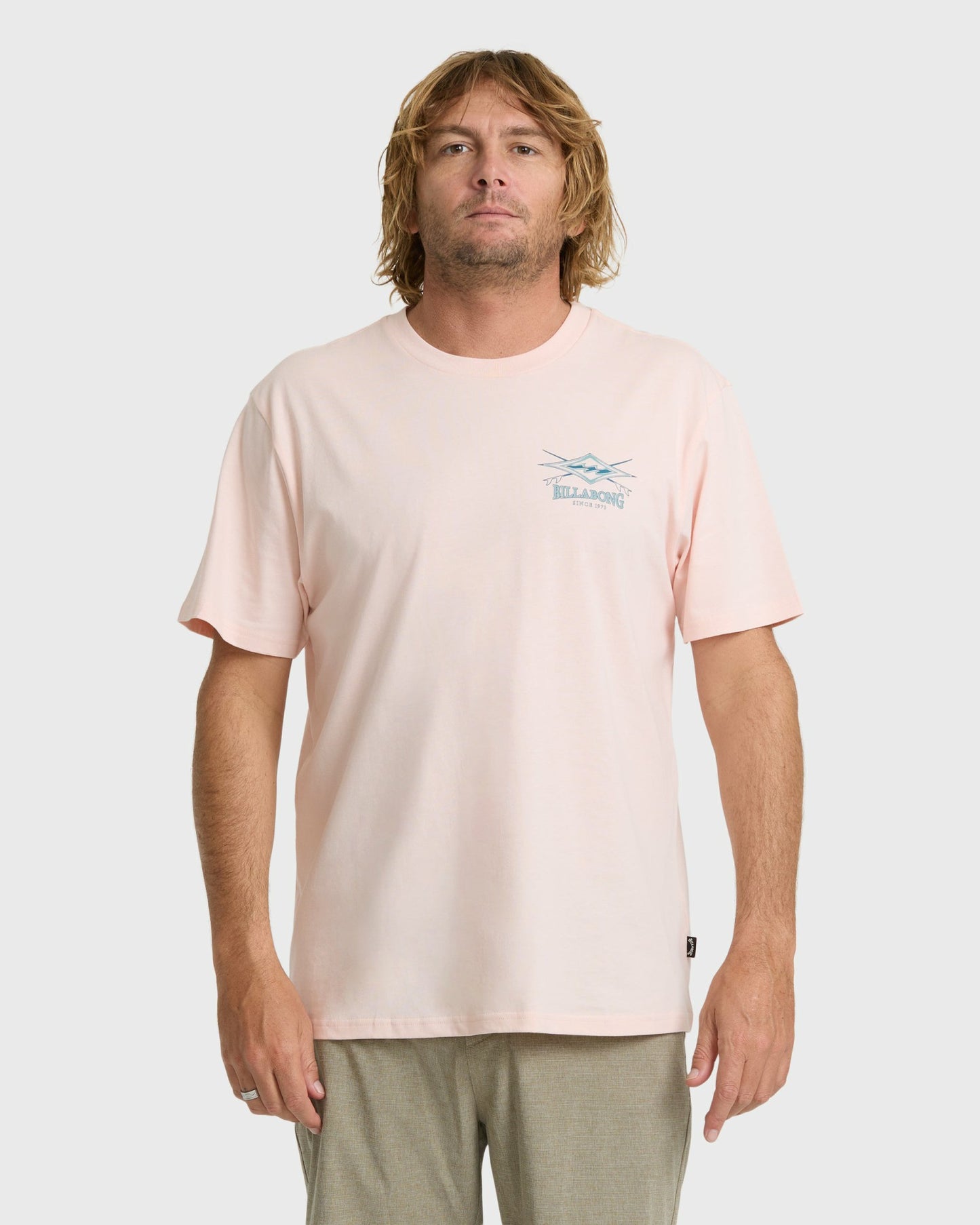 Billabong Men's Crossboards Premium Short Sleeve Knit T-Shirt - Light Pink