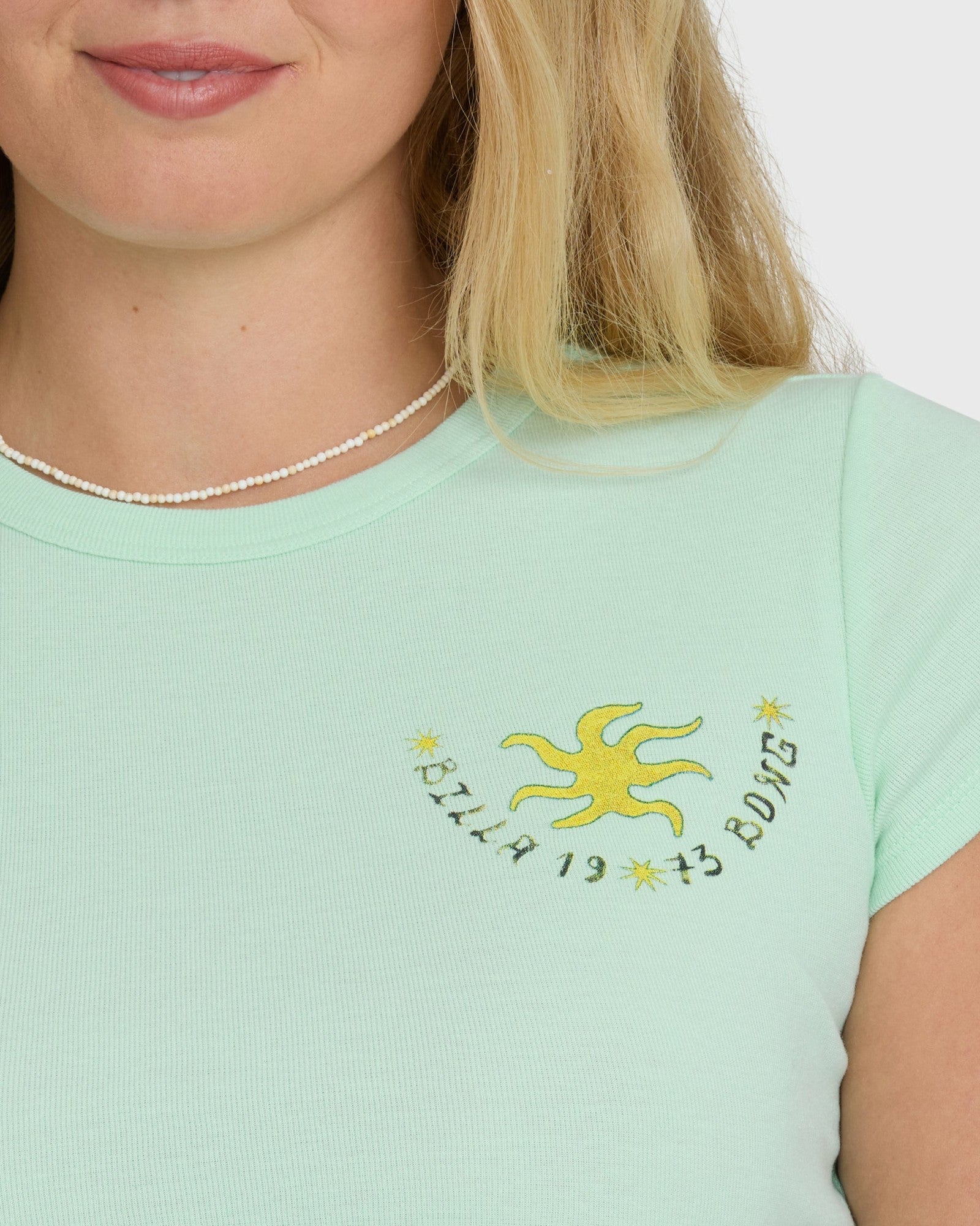 Billabong Women's World Wanderer Short Sleeve Knit T-Shirt - Agave