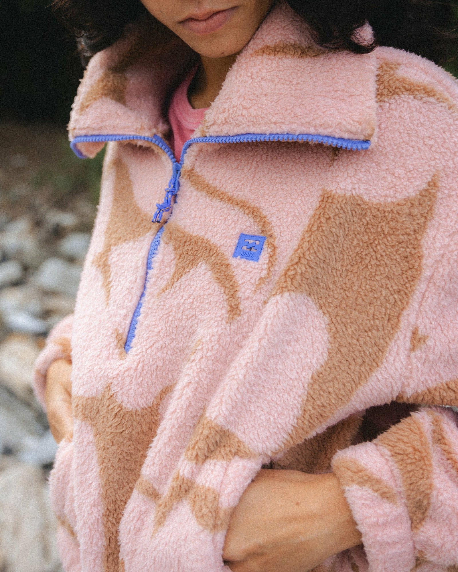 Billabong Women's A\/Div Barra Half Zip Sherpa Fleece - Rose Brown