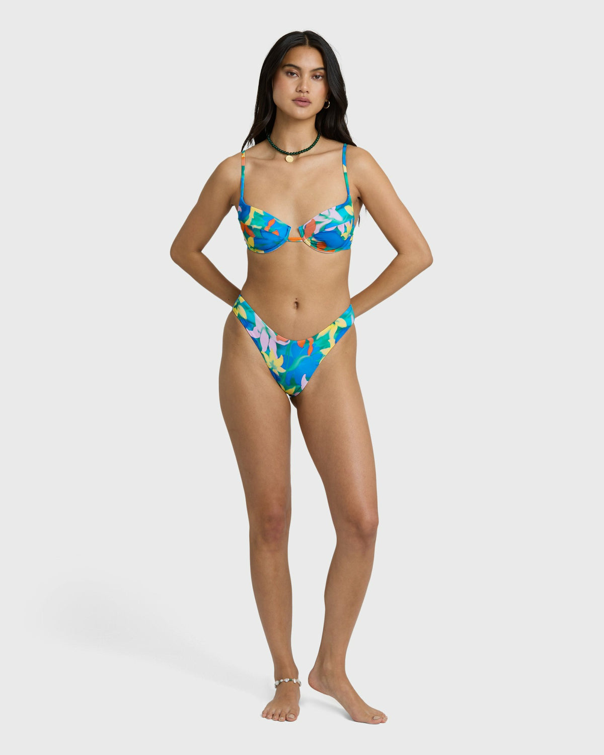 Billabong Women's Agua Flores Leah Underwire Bikini Top - Blue Multi