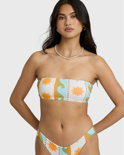 Billabong Women's Sunblind Tully Tube Top Bandeau Bikini Top - Salt Crystal