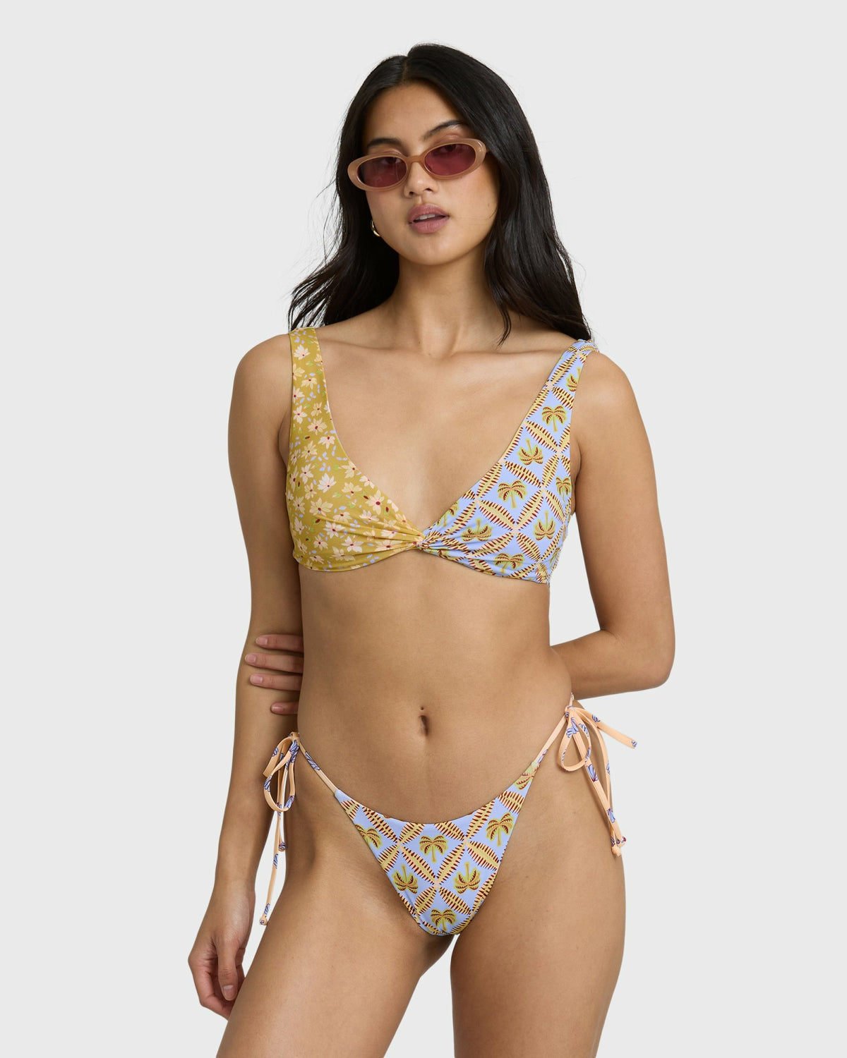 Billabong Women's Soul Stoke Reversible Tie-side Hike Medium Bikini Bottom - Twilight Blue