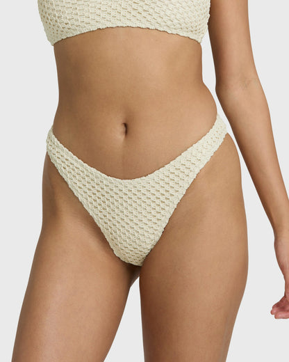 Billabong Women's Twisted Tides Hike Medium Bikini Bottom - White Cap