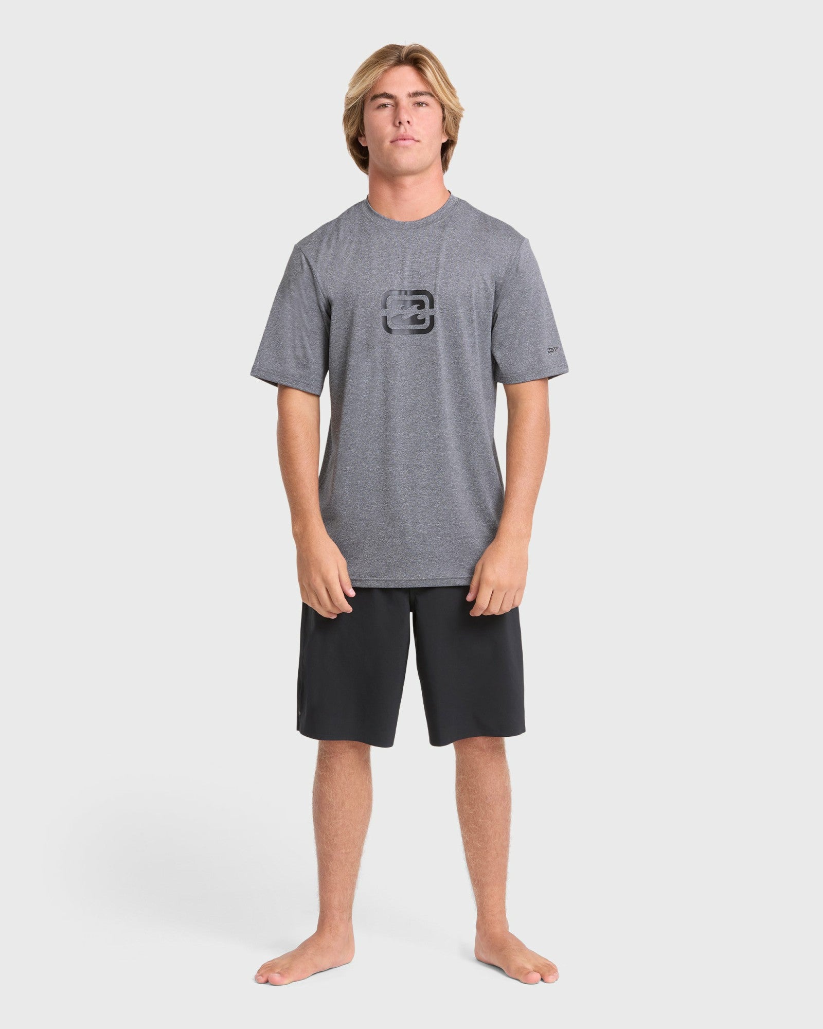 Billabong Men's All Day Wave Loose Fit Short Sleeve Surf Tee - Light Gray Heather