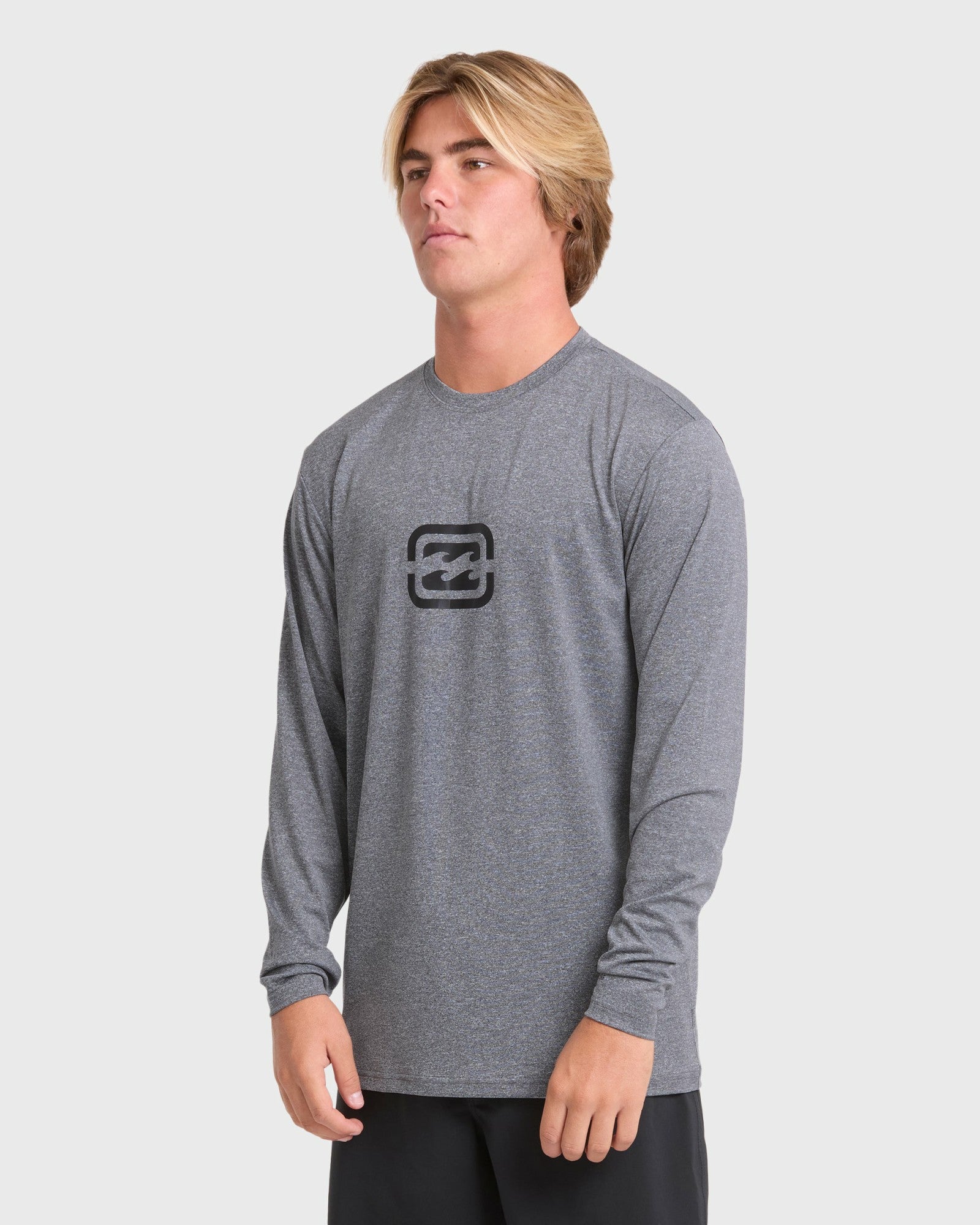 Billabong Men's All Day Wave Long Sleeve Surf Tee - Light Gray Heather