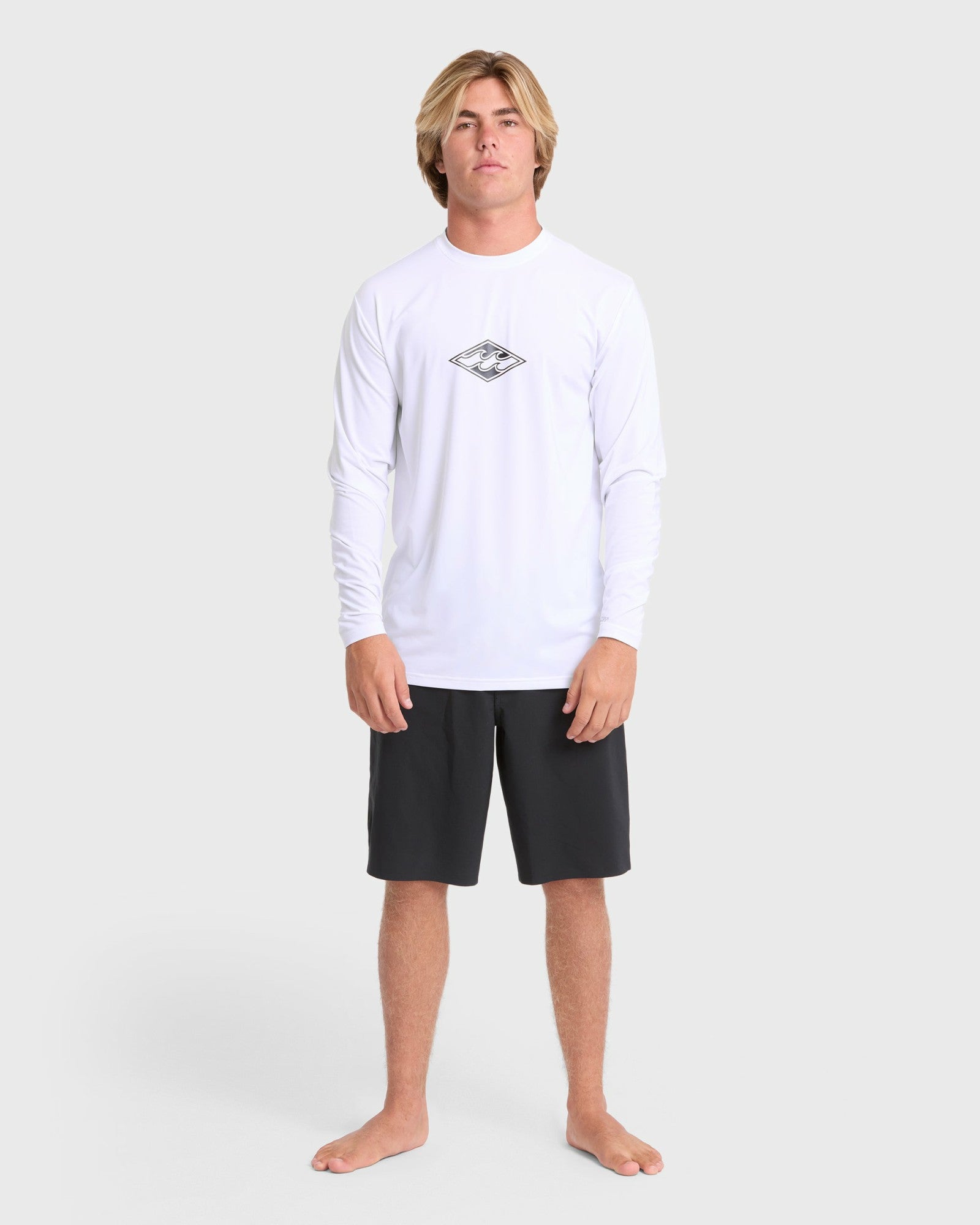 Billabong Men's All Day Wave Long Sleeve Surf Tee - White