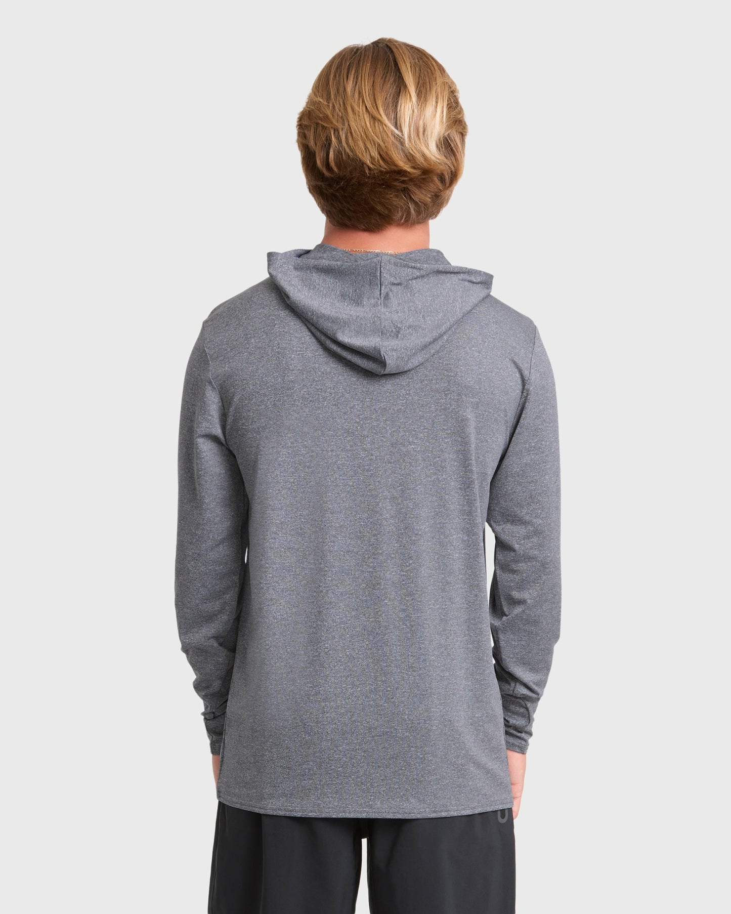 Billabong Men's Arch Mesh Hooded Long Sleeve Surf Tee - Light Gray Heather