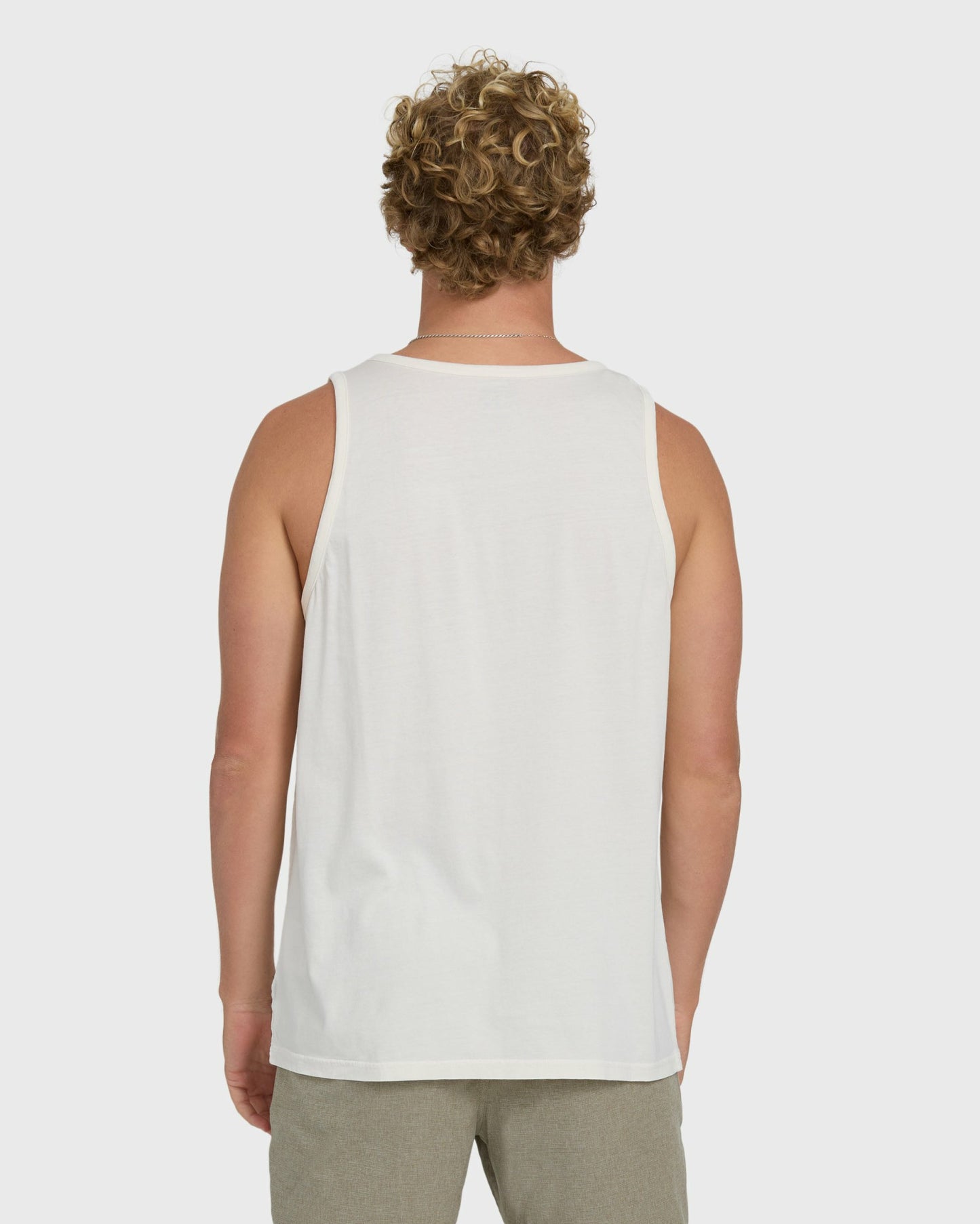 Billabong Men's Essential Pocket Wave Washed Premium Tank Top - Off White