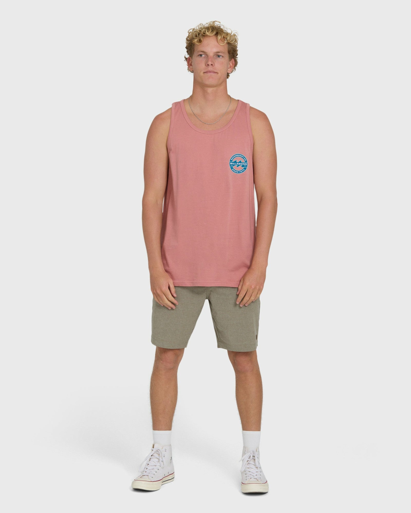 Billabong Men's Hollow Fill Premium Tank Top - Ash Rose