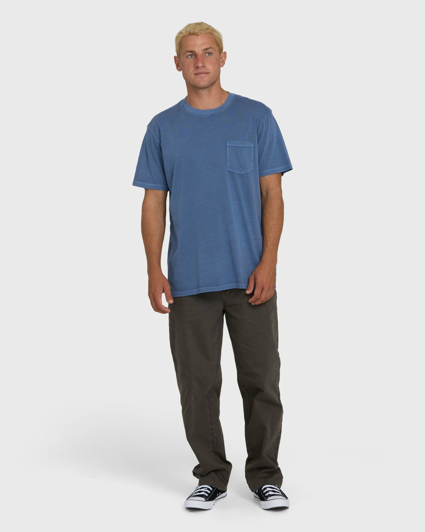 Billabong Men's Essential Wave Washed Premium Short Sleeve Pocket Tee - Blue Horizon