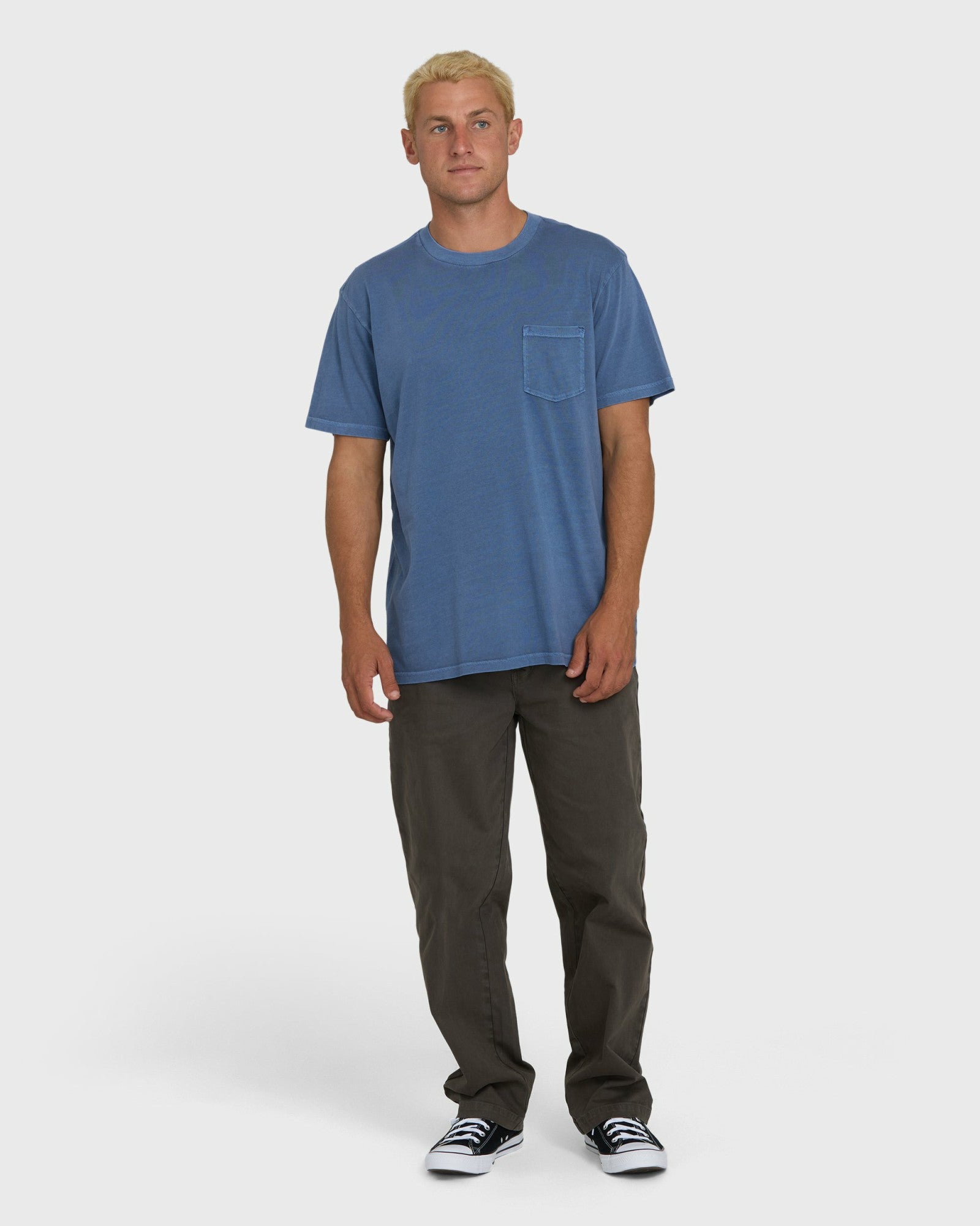 Billabong Men's Essential Wave Washed Premium Short Sleeve Pocket Tee - Blue Horizon