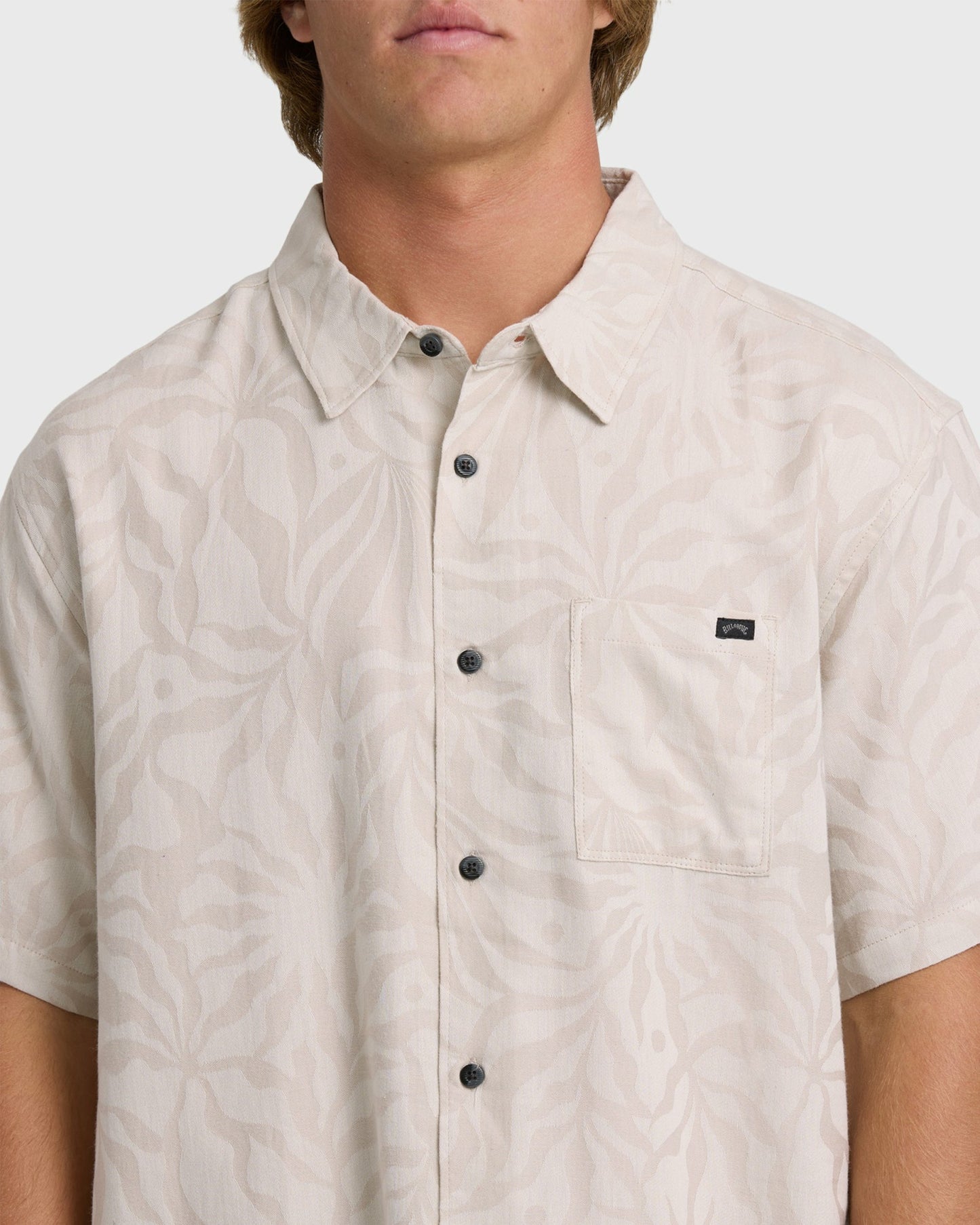 Billabong Men's Sundays Jacquard Short Sleeve Woven Shirt - Ash