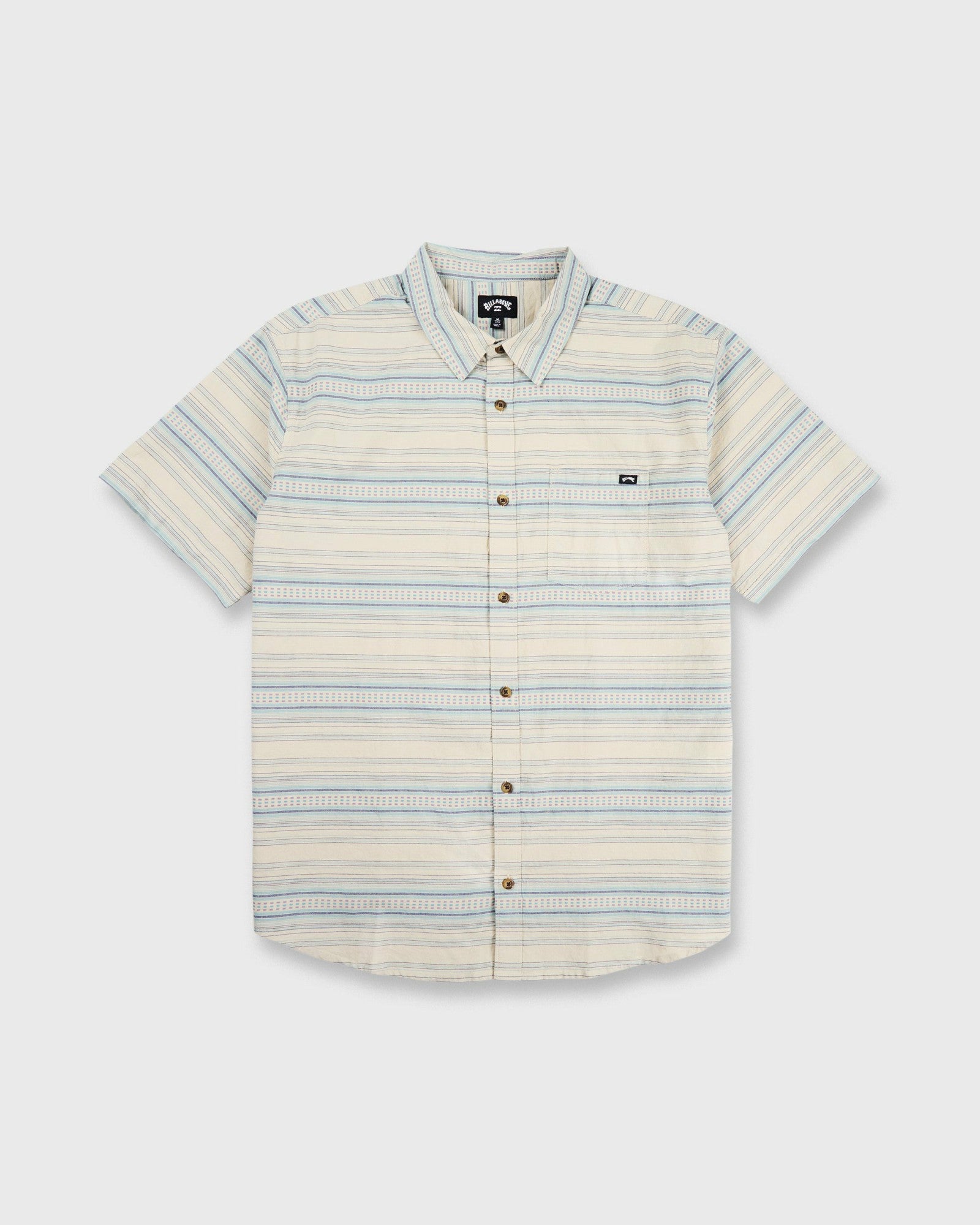 Billabong Men's All Day Stripe Short Sleeve Shirt - Desert Sand