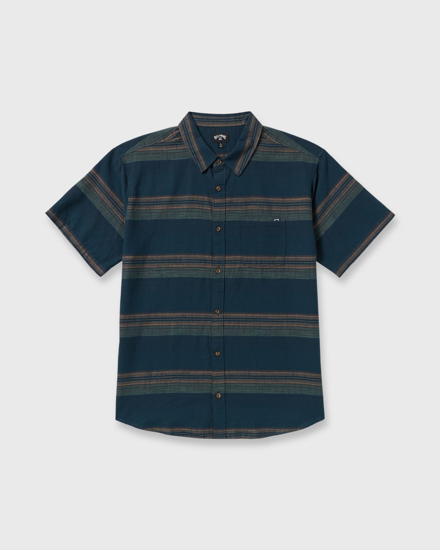 Billabong Men's All Day Stripe Short Sleeve Shirt - Midnight