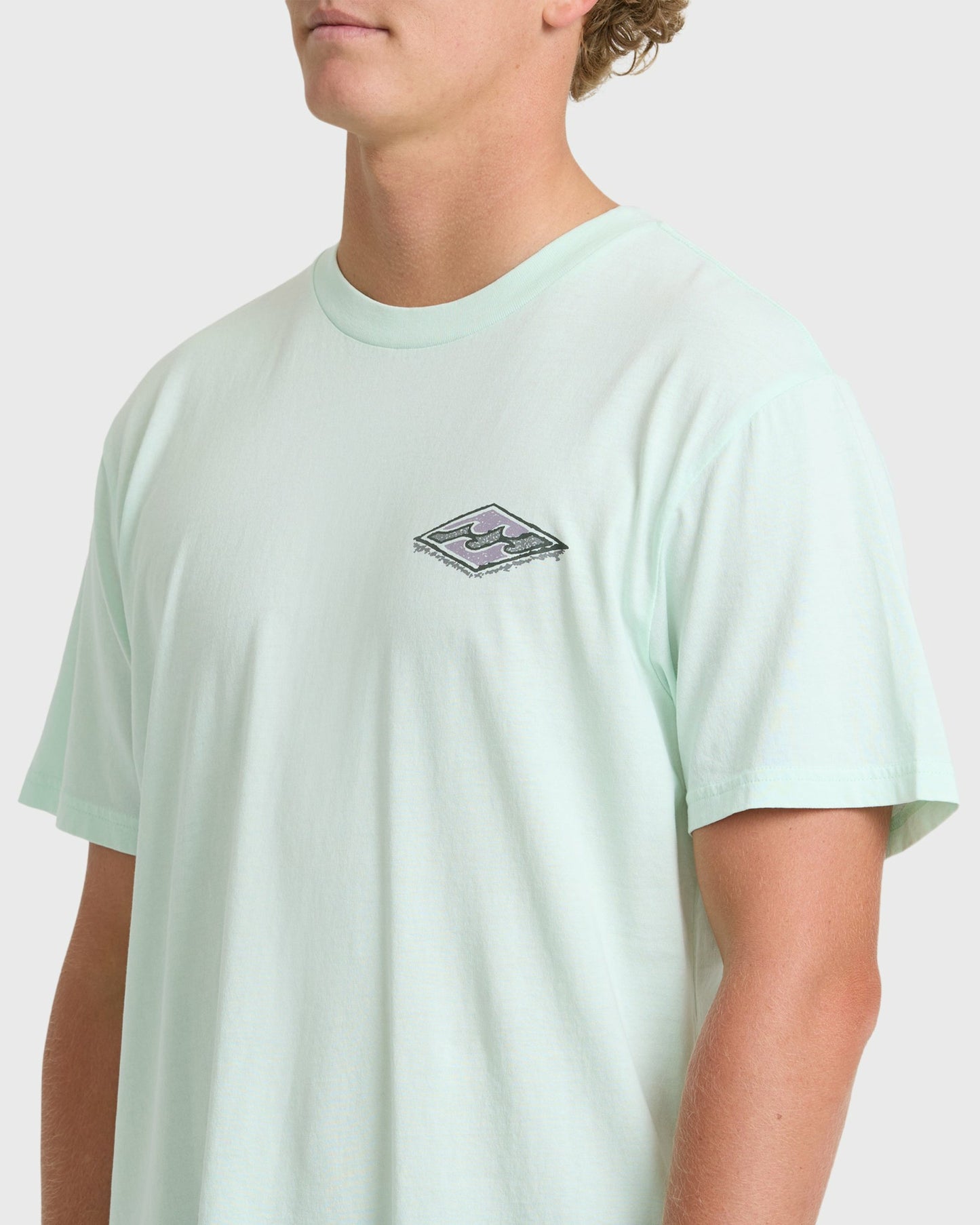 Billabong Men's Heritage Arch Wave Washed Premium Short Sleeve Knit T-Shirt - Sea Glass