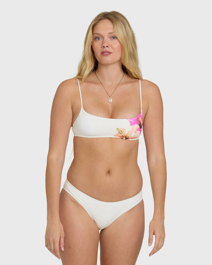 Billabong Women's Sunny Shore Jaclyn Crop  Bralette Bikini Top - Salt Crystal