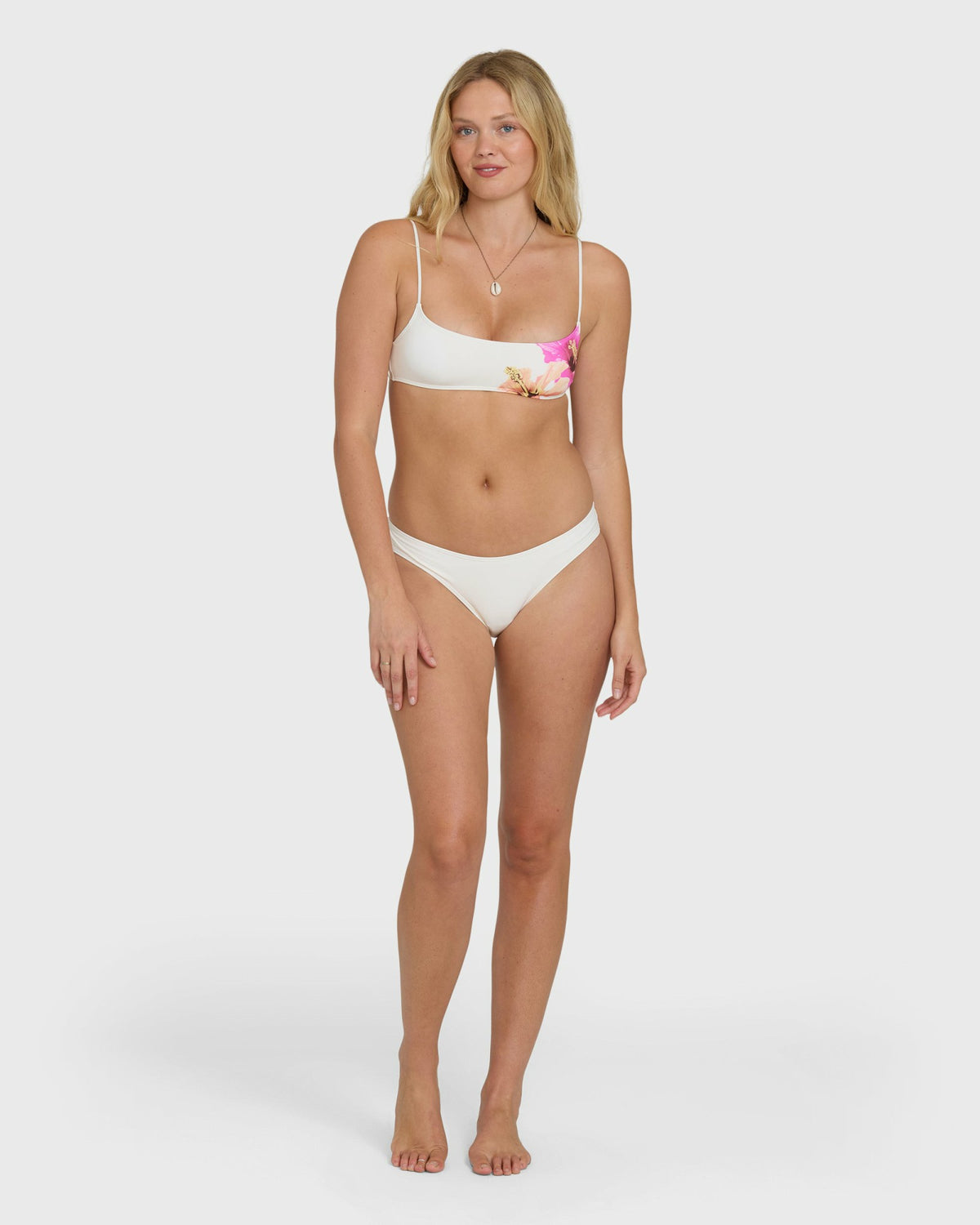Billabong Women's Sunny Shore Jaclyn Crop  Bralette Bikini Top - Salt Crystal