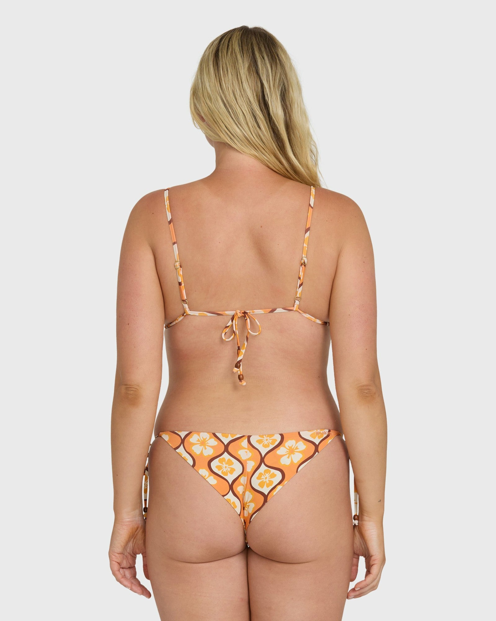 Billabong Women's Sol Groove Tall Slide Triangle Bikini Top - Tangerine