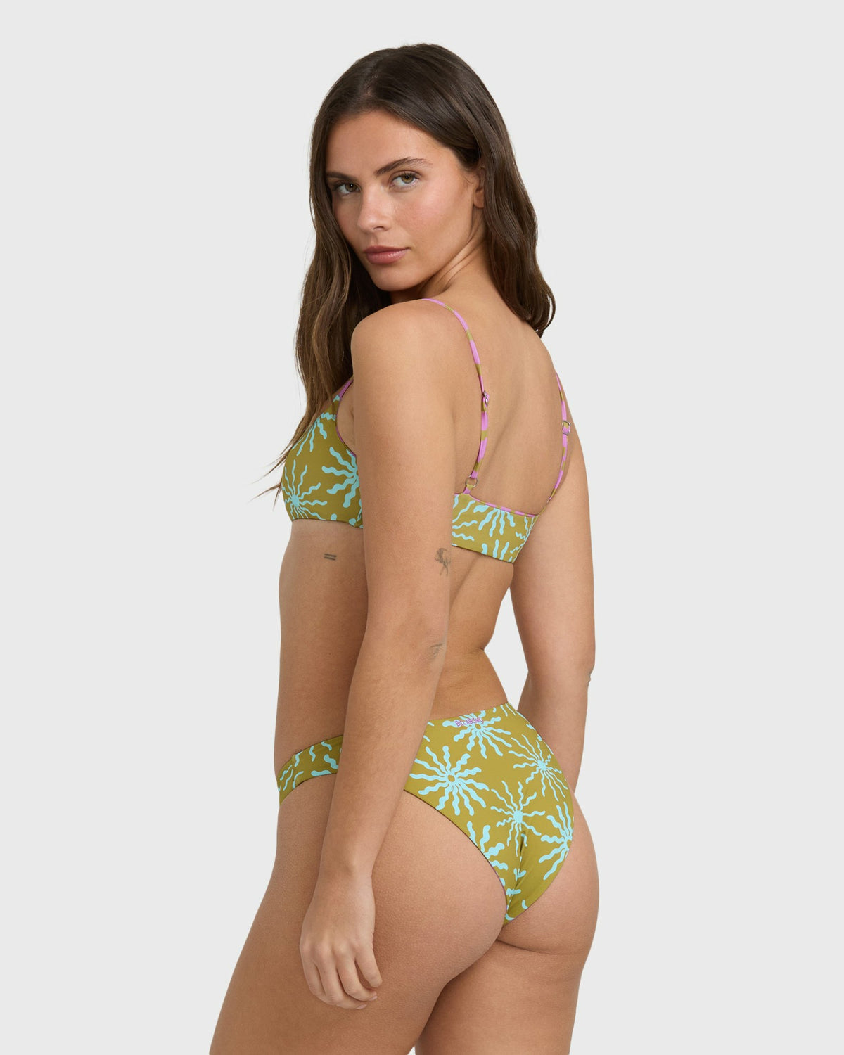 Billabong Women's Sun Fired Reversible Hike Bikini Bottom - Moss
