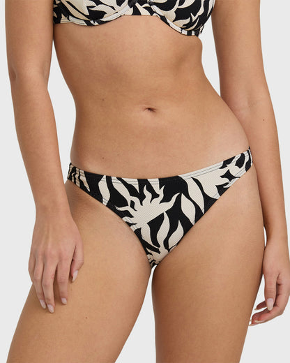 Billabong Women's By My Side Tropic Bikini Bottom - Black White