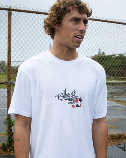 Billabong Men's A.I. Argyle Premium Short Sleeve T-Shirt - White