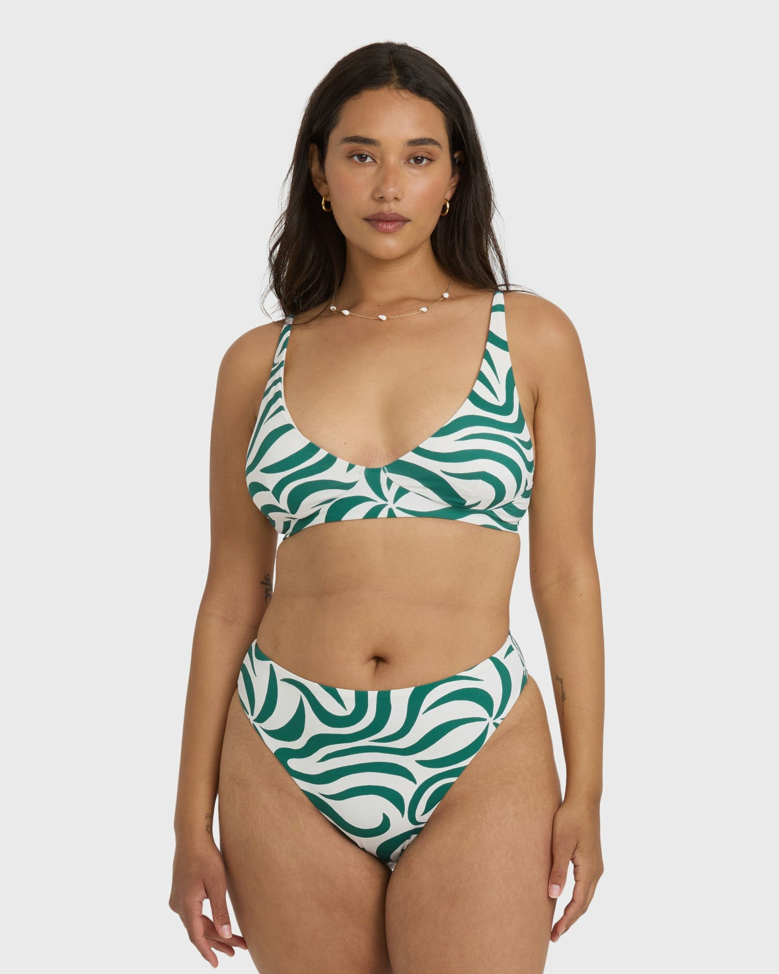 Billabong Women's All The Waves Hi Maya Bikini Bottom - Evergreen