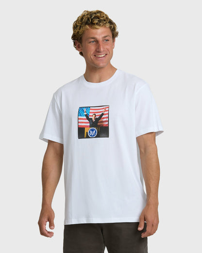 Billabong Men's A.I. 4 Pres Premium Short Sleeve T-Shirt - White